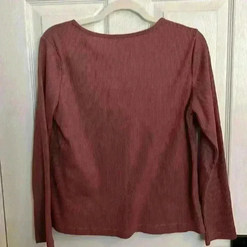 Tickled Teal Ribbed Henley Shirt - Picture 3 of 5